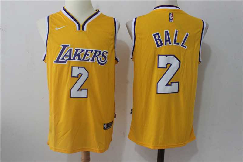 Nike Los Angeles Lakers #2 Lonzo Ball Yellow Stitched Jersey,We sell and wholesale Nike Los Angeles Lakers #2 Lonzo Ball Yellow Stitched Jersey on line form chian!